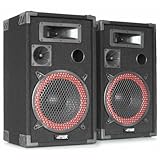 MAX XEN-3508 Passive PA Lautsprecher Set, 500 Watt Partyboxen set, 10 Zoll Passiv, Disco,...