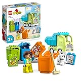 LEGO DUPLO Recycling-LKW Müllwagen-Spielzeug, Lern- und Farbsortier-Spielzeug für...