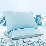 Luxear kühlender Kissenbezug 2er Set, Kopfkissenbezug elastisch mit Arc-Chill Kühlfasern...