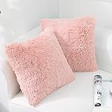 NordECO HOME 2er Set kissenbezüge Kissen Künstlich Pelz Fellkissen Dekorative Deko...