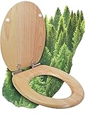Calmwaters® WC Sitz mit Absenkautomatik Holz, Toilettensitz Modern Wellness, Holzkern...