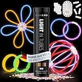 Vivaloo 100 Knicklichter Party Set 7 Farben inkl. Verbinder - Leuchtstäbe mit Verbinder...