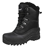 riemot Wasserdicht Schneestiefel Warme Winterstiefel Herren Gefüttert Winterschuhe Winter...
