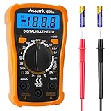 Assark Digital Multimeter, Voltmeter Batterietester Spannungsprüfer für AC/DC Spannung...