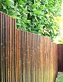 DE-COmmerce Robuster Bambus Holz Sicht Schutz Zaun ATY NIGRA hochwertiger Windschutz...