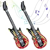 2 Stück Aufblasbare Gitarre,Luftgitarren zum Aufblasen,Luftgitarre,Auf zum Karneval...