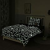 Loussiesd Kinder Sterne Motiv Bettwäsche Set 135x200 cm Glow in The Dark Mädchen Jungen...