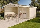 Alpholz Gartenhaus Ruben-28 aus Massiv-Holz | Gerätehaus mit 28 mm Wandstärke...