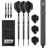 KOTO - Sting Black PVD 90% Dartpfeile 23 G, Tungsten Profi Steel Darts mit...