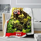 Überwurfdecke 3D gedruckte Überwurfdecke einteilig Sherpa ÜberwurfdeckeManga Fleece...