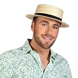 Boland 90992 - Hut Lou Bandy, Strohhut, Kopfbedeckung, Zubehör, Accessoire, Themenparty,...