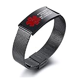 Medizinischer Alarm ID Armband, Kundenspezifisches Netzband Einstellbare...