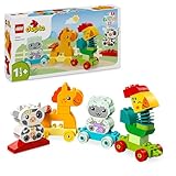 LEGO DUPLO Tierzug, Zug-Spielzeug mit Rädern, kreative Tierfiguren zum Bauen...