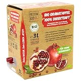 Bio Granatapfelsaft, 3 Liter, naturtrüb – 100% Bio Granatapfel Direktsaft aus 40...
