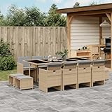 Rantry 13-TLG. Garten Sitzgruppe mit Kissen Gartenmöbel Set Gartenstuhl Tisch...