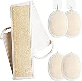 VEGCOO 7 Stück Luffa Duschschwamm Rückenbürste set, 4 Natürliche Loofah...