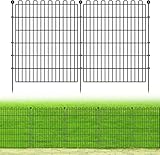 ​​Teichzaun,Stahl Gartenzaun 10-teilig (75x81cm) mit 11 Erdspießen, Gitterzaun für...