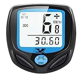 DINOKA LCD Fahrradcomputer Digital, Drahtlos & Wasserdicht, Weiß, 22...