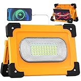 Stone Banks 80W LED Strahler Akku Solar Baustrahler Tragbare, 4 Modi 11000mAh...