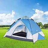 Honganrunli Camping Zelt, Familie Zelt Für 4 Person Kuppelzelte Wasserdicht Sonnenschutz...