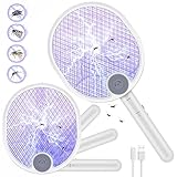 3 in 1 Elektrische Fliegenklatsche Automatische Fliegenklatsche 3000V USB wiederaufladbare...
