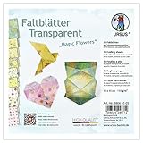 Ursus 38065505 - Faltblätter Transparent 'Magic Flower' 115 g/m², 50 Faltblätter 15 x...