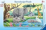 Ravensburger Kinderpuzzle - 06136 Tiere Afrikas - Rahmenpuzzle für Kinder ab 3...
