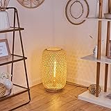 Stehleuchte Batumi, Bodenlampe aus Bambus in Natur, Stehlampe im skandinavischen Design m....