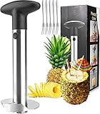 Ananasschneider, Ananasschneider Edelstahl 3 in 1 - Upgraded, Dickere Scharfe...