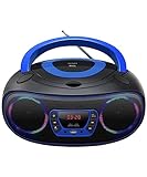 Denver TCL212BT Radio mit Bluetooth, Bluetooth Radio mit Lichteffekte, Tragbarer CD...