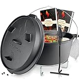 Funkenflug® Eingebranntes Dutch Oven Set [ca. 9 Liter] - für gesellige Grill...