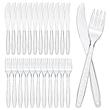 Besteck Plastik, 200pcs Plastikbesteck Messer und Gabel(100pcs Plastikmesser + 100pcs...