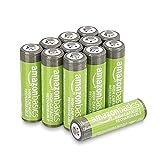 Amazon Basics AA-Batterien mit hoher Kapazität, wiederaufladbar, 2400 mAh, vorgeladen, 12...