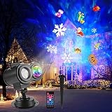 ROVLAK LED Projektionslampe Weihnachten Projektor Lichter IP65 Wasserdicht Projektorlampe...
