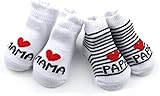 Distinct® Baby Baumwollsocken Süße Socken Ich Liebe Mama + Ich Liebe Papa Neugeborenes...