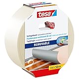tesa Verlegeband rückstandsfrei entfernbar - Gewebeverstärktes, doppelseitiges Klebeband...