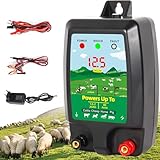 Warmfay Weidezaungerät 12V mit LED Anzeige, Elektrischer Schäferhund 2J Output für 10...