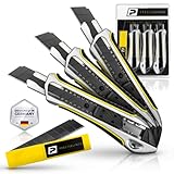 Precise Lines [3er Set] Profi Cuttermesser 18mm | Heavy-Duty-Gehäuse mit...