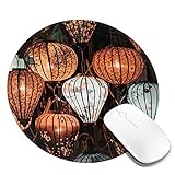 Helle Laterne Traditionelle Feier Mauspad Runde Gaming Mauspad Personalisierte Kunstdruck...