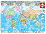 Educa - Puzzle 1500 Teile für Erwachsene | Politische Weltkarte, 1500 Teile...