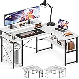 ODK Eckschreibtisch, Reversibel Schreibtisch l Form mit Monitorständer, Schreibtisch mit...
