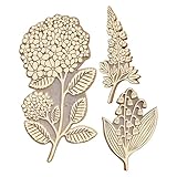 Gkumgwo Holzstempel-Set,Holzstempel - Holz Pflanzenstempel Scrapbook Siegel,3 Stück...