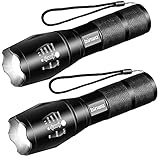 BINWO LED Taschenlampe 2000 Lumen mit 5 Lichtmodi(2 Stück), Starke Kleine...