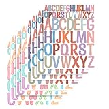 Prasacco 416 Stück/8 Blatt Buchstaben Aufkleber, Selbstklebend Bunte Buchstaben Aufkleber...