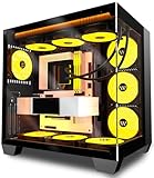 KEDIERS PC Gehäuse- vorinstalliert 6 ARGB-Lüfter, ATX Mid Tower Gaming Gehäuse, mit...