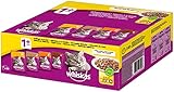 whiskas Katzenfutter Nassfutter Adult 1+ Geflügelauswahl in Gelee, 80 x 100g...