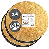 ScrapCooking - 4er-Set Tortenunterlage Rund Ø 30 cm - Cake Board - Karton Gold & Schwarz...