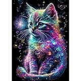 MXJSUA Lila Katze Diamond Painting, 5D Diamant Painting Kits Bilder für...