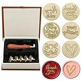 Mogokoyo 6 Stück Siegelstempel Set Wachsstempel Kit Siegelwachs Stempel Kit mit...