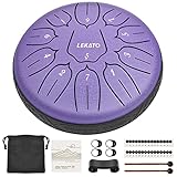 LEKATO Zungentrommel 6 Zoll, Tongue Drum mit 11 Tönen, D-Dur, Legierter Stahl, mit...